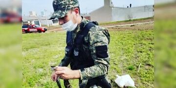 Resguardaron a una serpiente que estaba en un espacio verde en Itaembé Guazú.