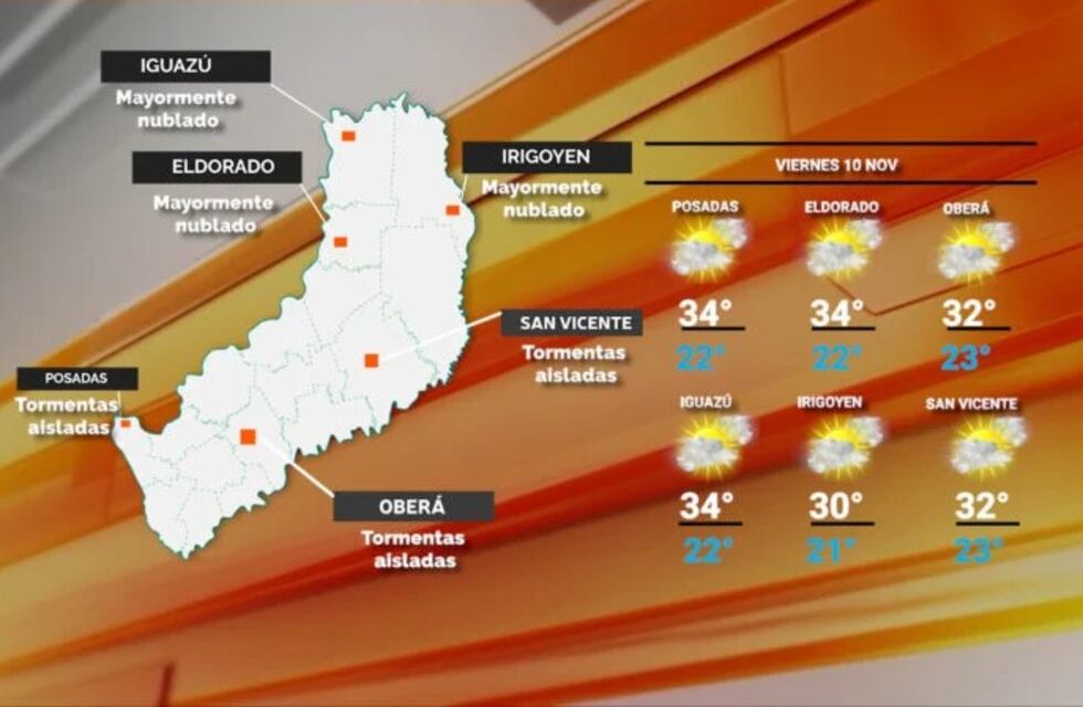 Posibles chaparrones y tormentas aisladas para este viernes en Misiones