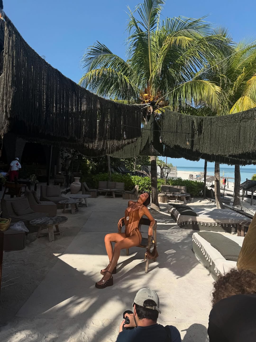 Entre producciones de fotos, Zaira Nara disfrutó del caribe mexicano