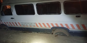 Una de las unidades de transporte escolar afectadas en Córdoba.