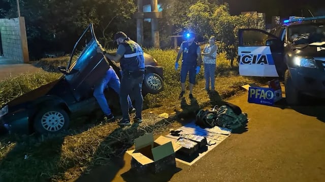 Incautan marihuana fraccionada tras una persecución policial en Puerto Iguazú.