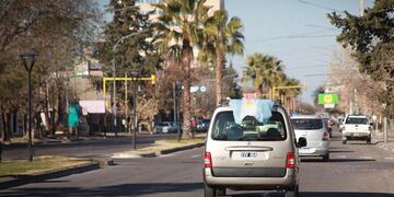 Cientos de vehículos se sumaron a la manifestación nacional.