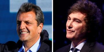 Sergio Massa y Javier Milei, candidatos a presidente 2023.