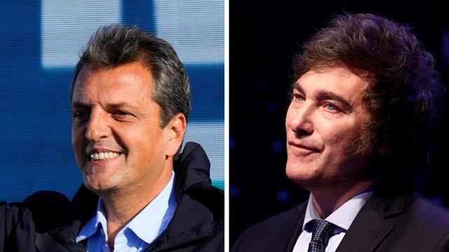 Sergio Massa y Javier Milei, candidatos a presidente 2023.
