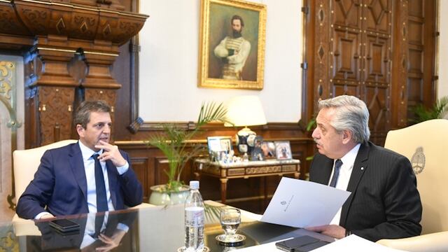 El ministro de Economía, Sergio Massa, se reunió con el presidente Alberto Fernández.