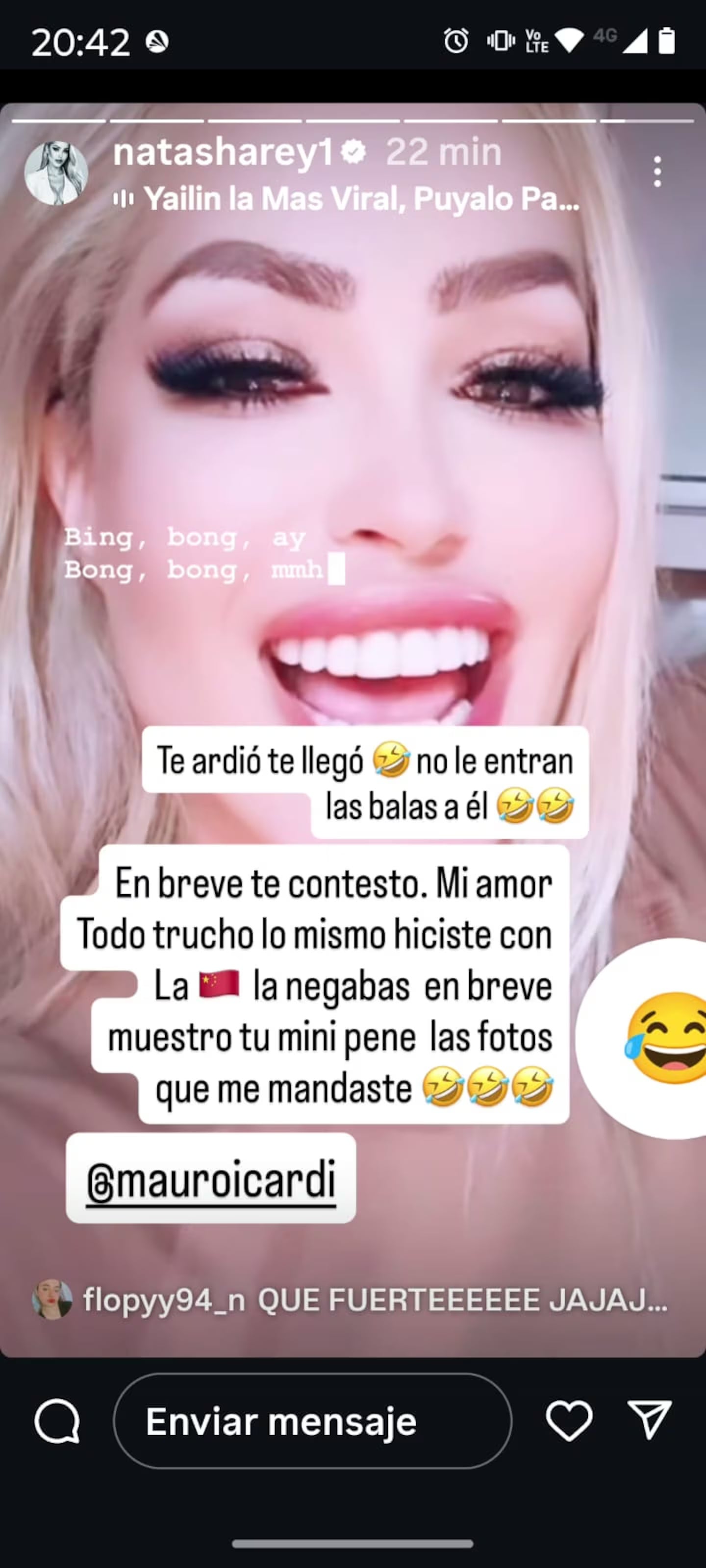 La supuesta amante de Mauro Icardi estalló de bronca y filtró fotos privadas