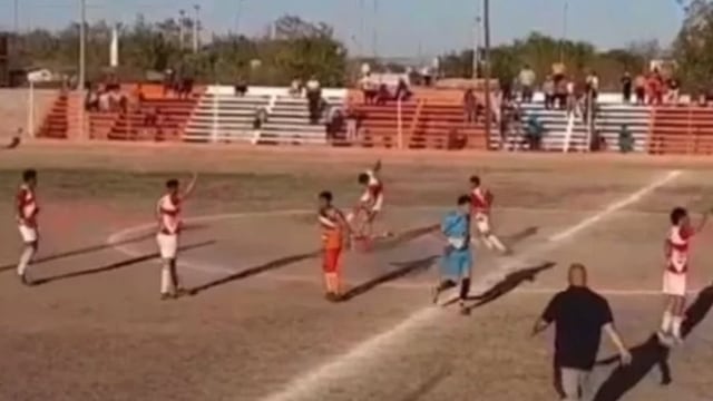 Los incidentes ocurrieron en cancha de Aberastain.