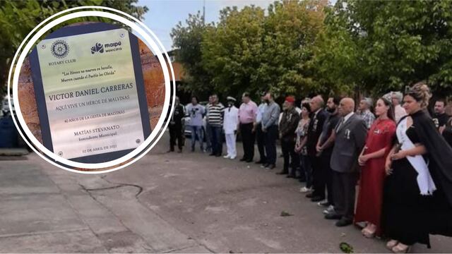 Desde la Municipalidad de Maipú reconocieron con una placa a los veteranos de Malvinas.