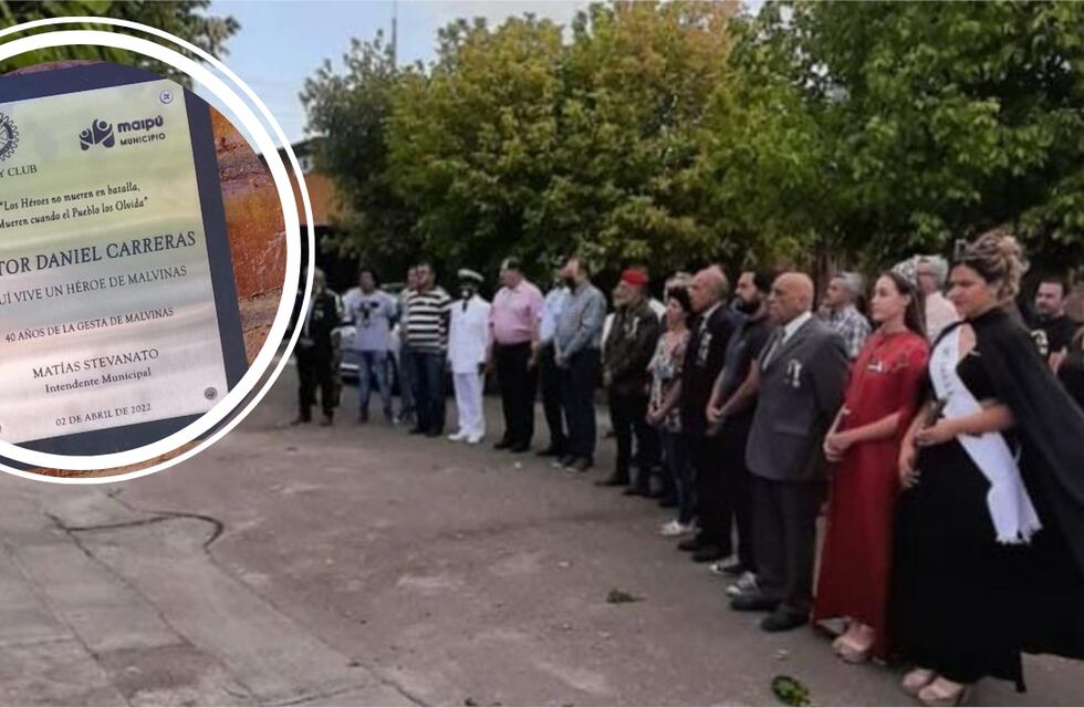 Maipú destacó con una placa a veteranos de guerra de Malvinas con la compañía de las Reinas departamentales