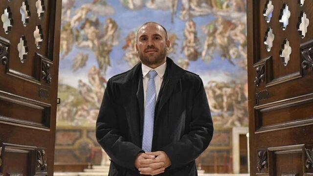 Martín Guzmán cuando viajó a visitar al Papa Francisco (Presidencia)