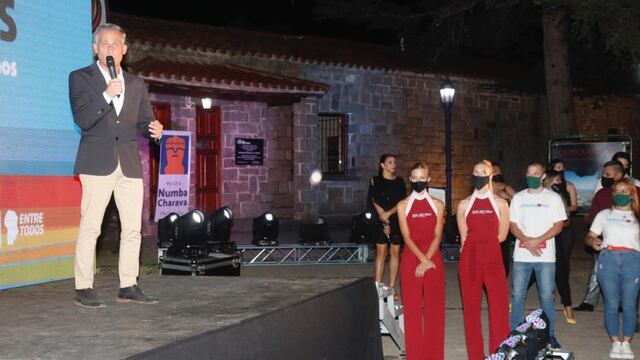 Esteban Avilés, presidente de la Agencia Córdoba Turismo en el lanzamiento de temporada 2021 en Villa Carlos Paz. (Foto: prensa / Municipalidad VCP).