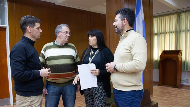 El bloque de concejales radicales rafaelinos: Leonardo VIotti, Miguel Destéfanis, Alejandra Sagardoy y Germán Bottero