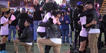 Su novio le propuso matrimonio en plena cancha de Pacífico.