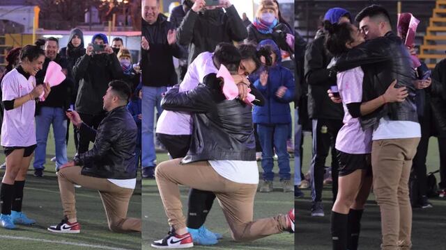 Su novio le propuso matrimonio en plena cancha de Pacífico.