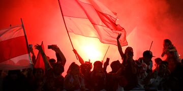 Hinchas festejaron en Córdoba. (Prensa River)