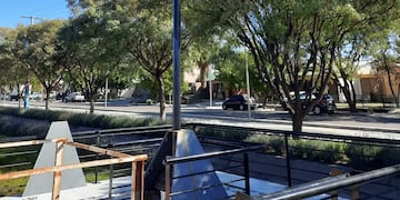 Mandala de la discordia. Está instalada en el paseo Rawson en San Rafael.