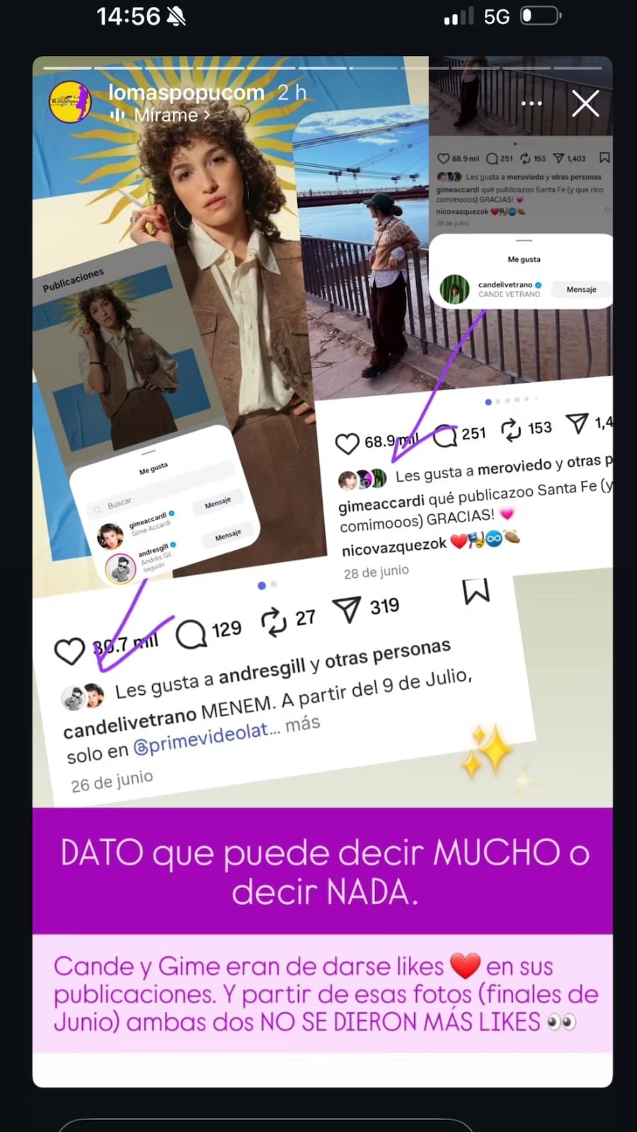 Cande y Giman dejaron de darse like en Instagram.