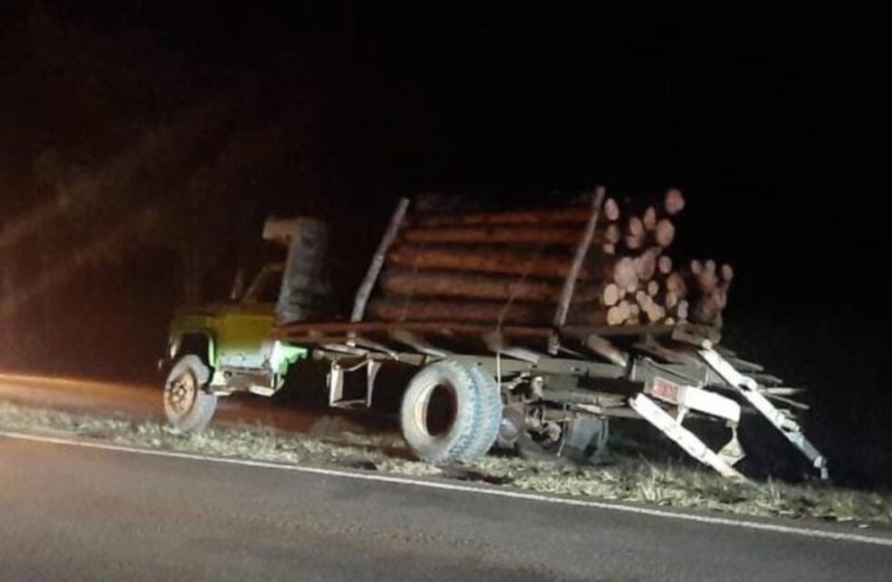 Un auto y un camión cargado de árboles protagonizaron un choque en Panambí
