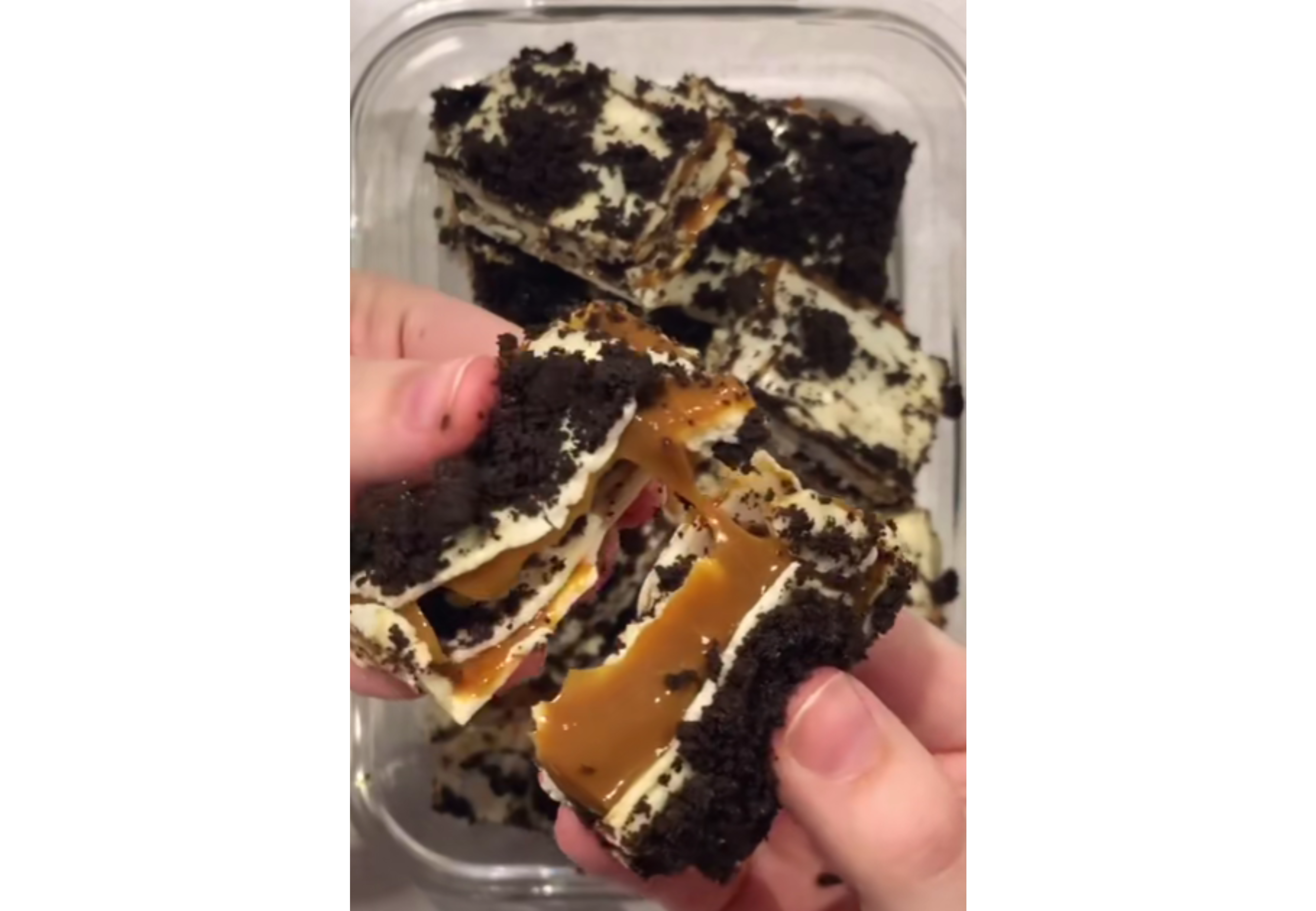 Así queda el milhojas de chocolate.