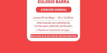 Atención general en Juan E. Barra sobre la Planta de Tratamiento de Agua
