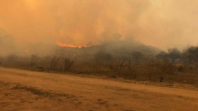 El incendio en La Granja. (Bomberos de La Granja)