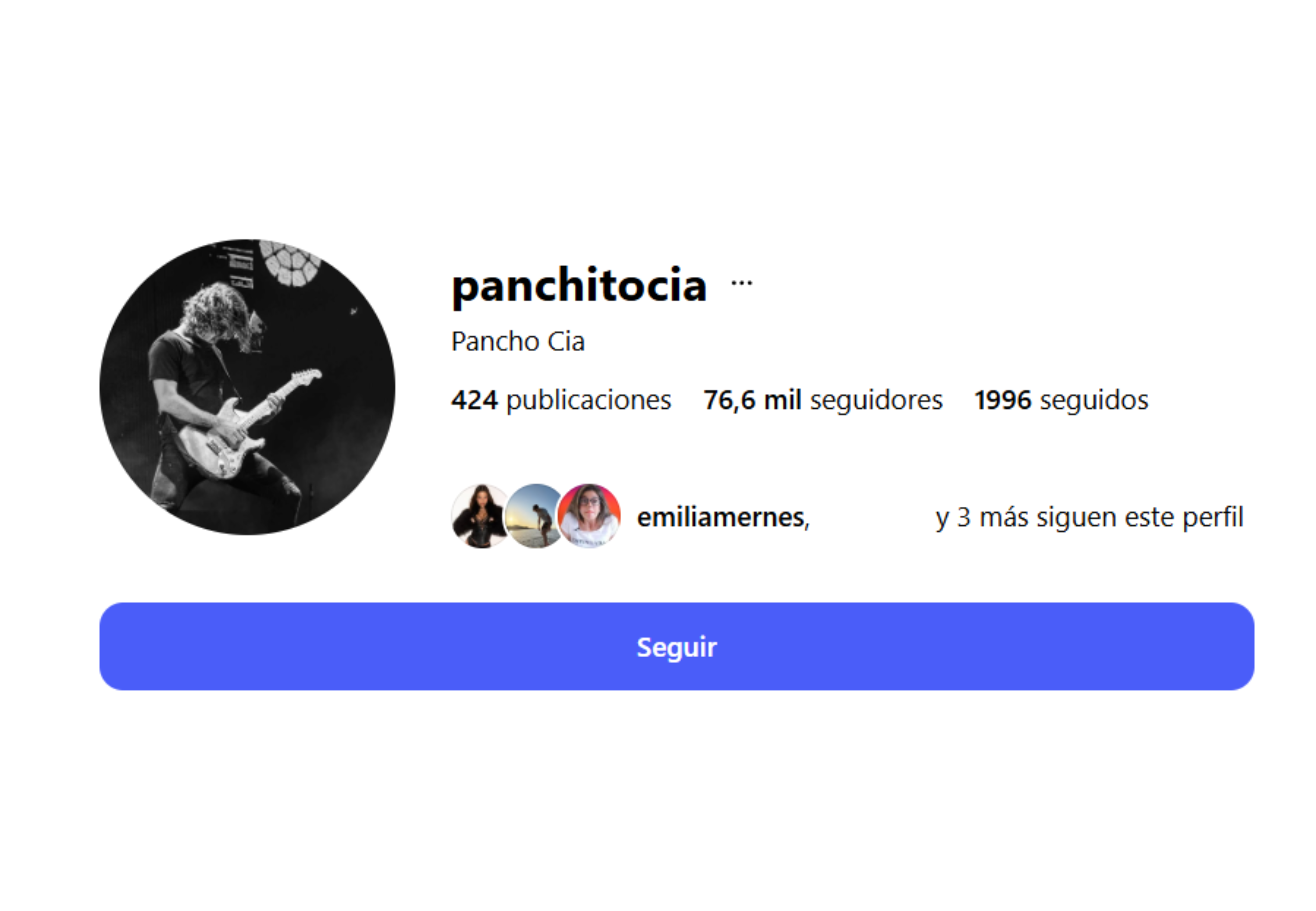 Emilia Mernes lo sigue en Instagram.