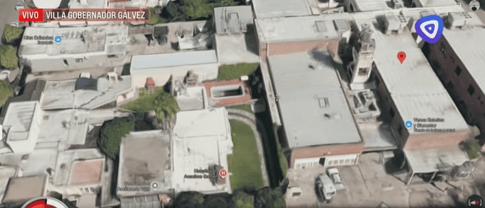 El cuerpo habría sido encontrado en la pileta ubicada al fondo. (Captura Google Earth) - El Tres.