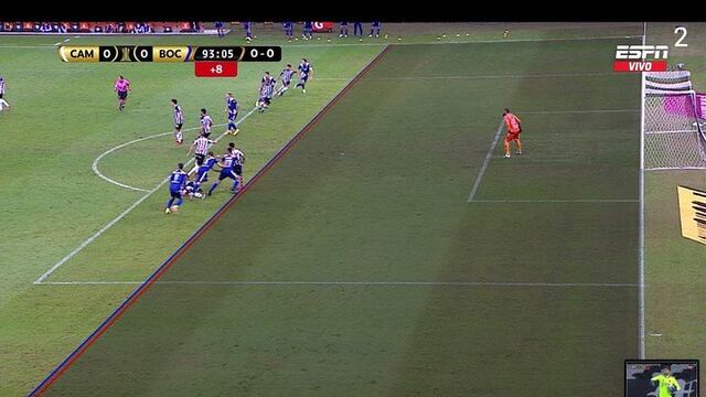 El gol que le anuló el VAR a Boca contra Mineiro.