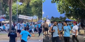 Incidentes en la previa de Belgrano vs Argentinos Juniors en Rosario. (Foto: Cadena 3)
