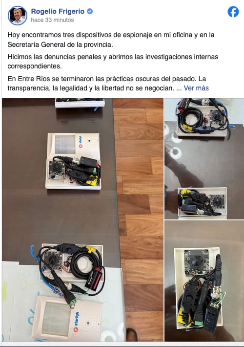Rogelio Frigerio denunció espionaje en oficinas del Gobierno provincial