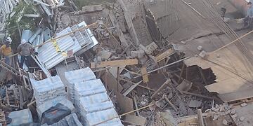 Se derrumbó parte de una obra en Rodríguez al 300