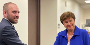 Martín Guzmán, ministro de Economía de Argentina, se reunió con la economista búlgara Kristalina Georgieva, directora gerente del FMI.