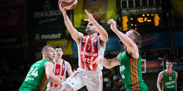 El cordobés Facundo Campazzo en lo más alto de la Liga Adriática (Prensa Estrella Roja)