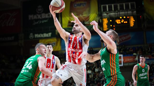 El cordobés Facundo Campazzo en lo más alto de la Liga Adriática (Prensa Estrella Roja)