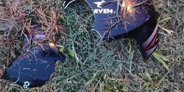 Parte de la moto recuperada