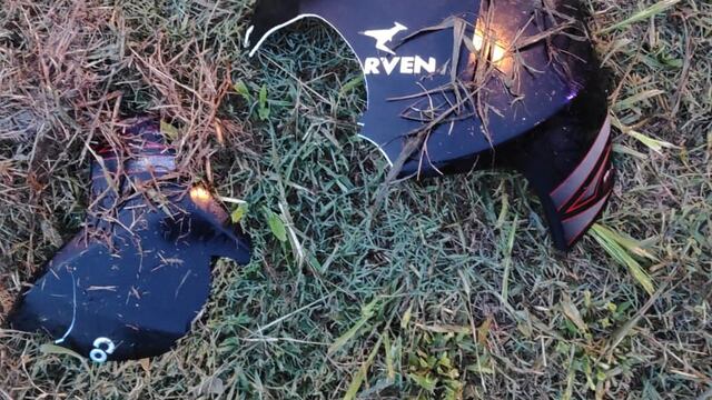 Parte de la moto recuperada