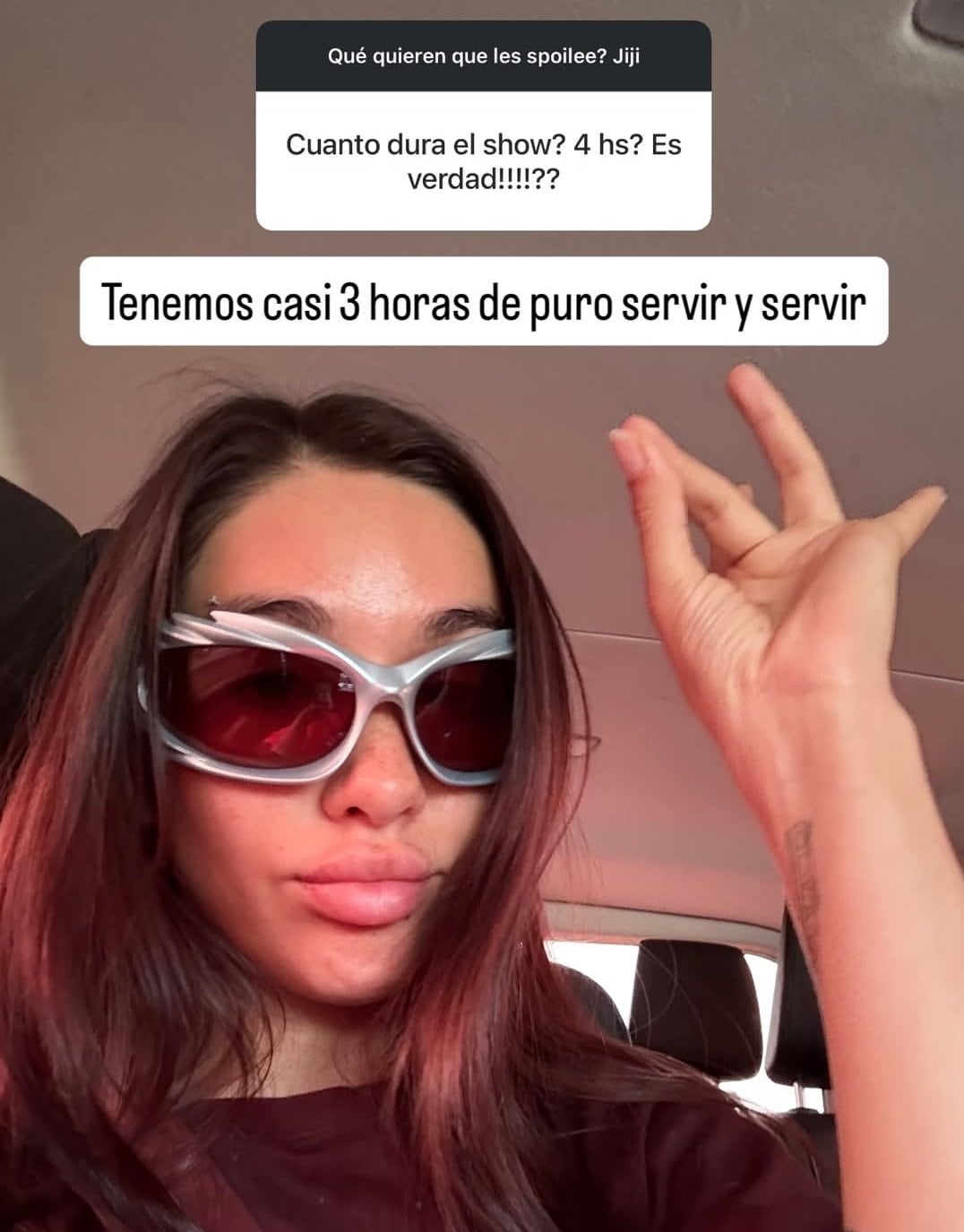 La artista explicó que estará casi 3 horas en el escenario.