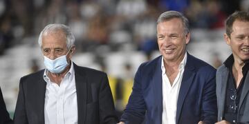 Andrés Fassi, presidente de Talleres y anfitrión de Rodolfo D'Onofrio, su colega en River. (Facundo Luque / La Voz).