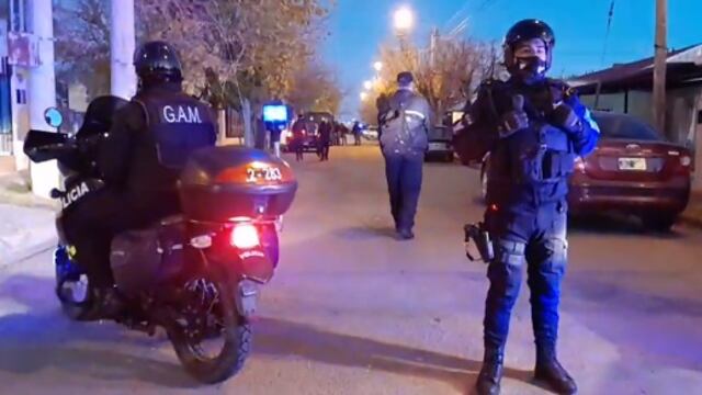 La Policía de San Luis rastrilló la zona sur del Barrio 544 Viviendas. Foto de TV.