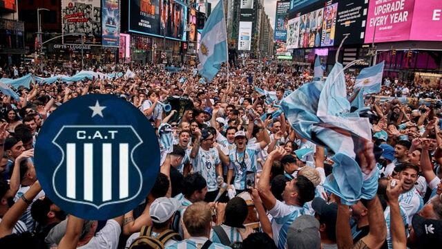 El fanático de Talleres desató la euforia en Times Square.
