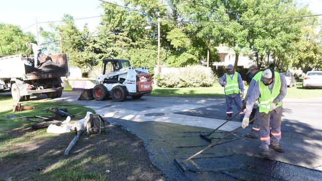 Obra de repavimentación en el sur de la ciudad