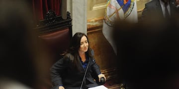 victoria villarruel sesion senado ley bases