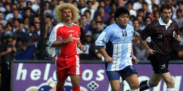 Diego Maradona invitó a varias figuras a su partido despedida en La Bombonera, entre ellas, el "Pibe" Valderrama