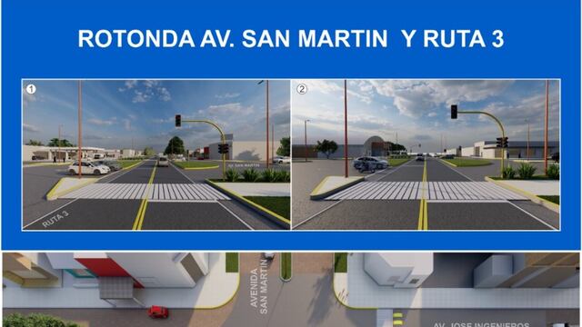 Nuevos proyectos de rotondas en Av. San Martín y Ruta 3, y en Av. Almafuerte y Ruta 228