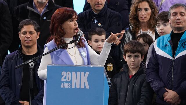 Cristina Fernández De Kirchner en el acto por los 20 años de la llegada a la presidencia de Néstor Kirchner.