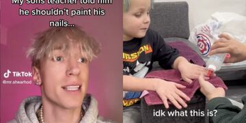 Un padre llevó a su hijo a pintarse las uñas para que creciera sin preocuparse por los roles de género. Foto: captura TikTok