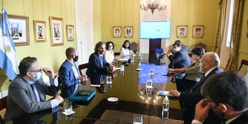 La reunión del Gabinete Económico fue presidida por Santiago Cafiero. (Foto: Presidencia)