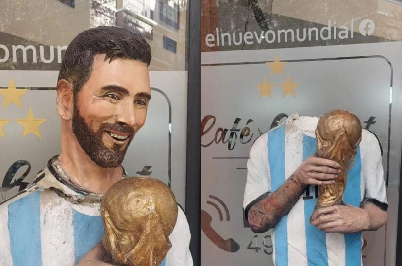 La estatua de Messi, homenaje en Mar del Plata.
