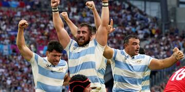 Los Pumas festejaron ante Gales y se metieron en semimfinales del Mundial de Francia. (AP)