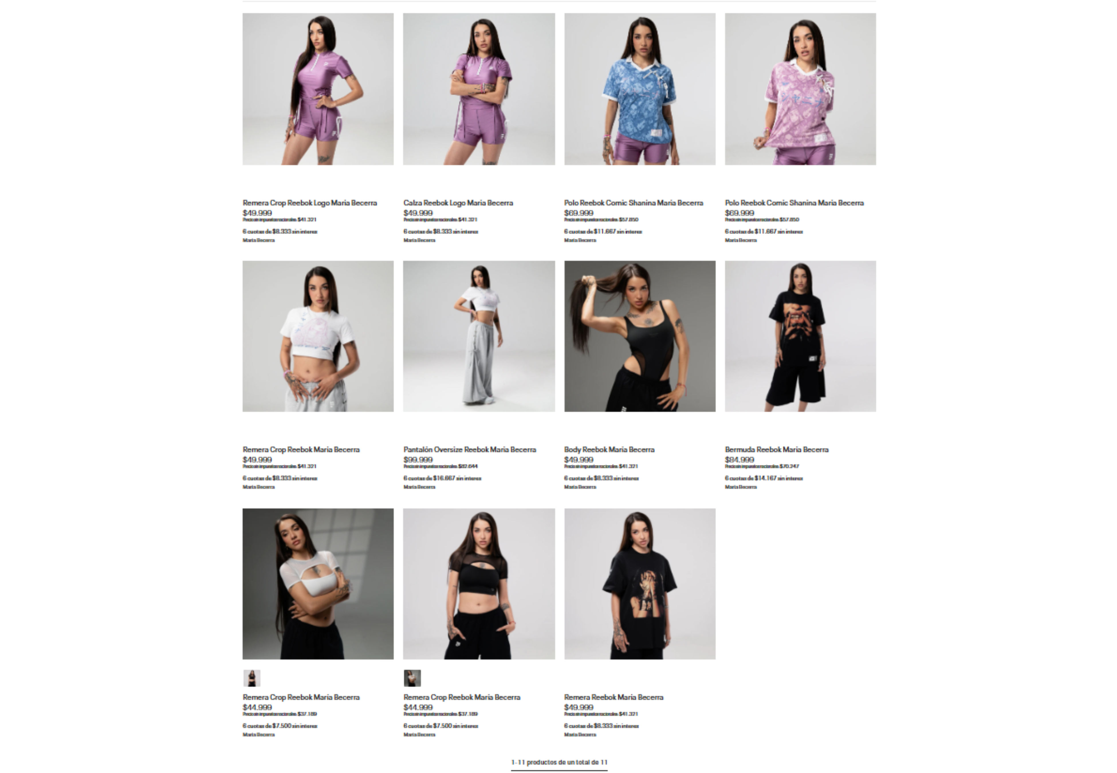 Los precios del merch de María Becerra.